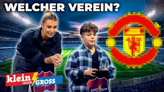 Fußballwappen-Quiz: Laura Wontorra vs. Sofian (11) | Klein gegen Groß