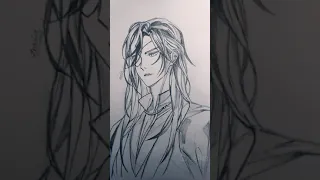 Hua Cheng from Heaven's Official Blessing | Anime Drawing #heavensofficialblessing #drawing #shorts