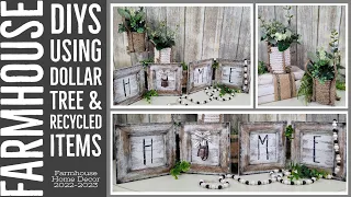 Farmhouse DIYs using Dollar Tree & Recycled Items || Farmhouse Home Decor 2022-23