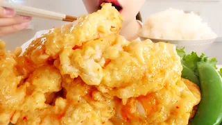 ASMR Fried Shrimp in Mayonnaise🍤【English subtitles】Eating Sounds/mukbang