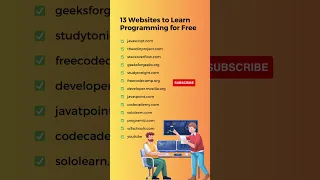 13 Websites to Learn Programming for Free #shortsfeed #ytshorts #viral #programming #skills #java