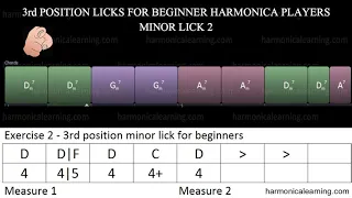 Free beginner harmonica lesson - 3rd position minor lick 2
