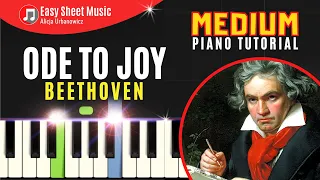 Ode to Joy - Beethoven I Piano Tutorial I MEDIUM Sheet Music PDF I SLOW I Best Version