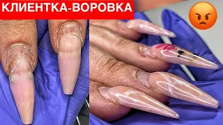 УКРАЛА КОШЕЛЁК НА МАНИКЮРЕ😱ДЛИННЫЕ НОГТИ 😻ФОРМА БАЛЕРИНА