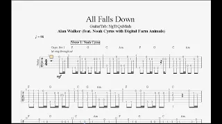 ALL FALLS DOWN - ALAN WALKER - Guitar Solo[TAB]