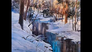 Winter Stream - Watercolor demonstration by Christopher Leeper