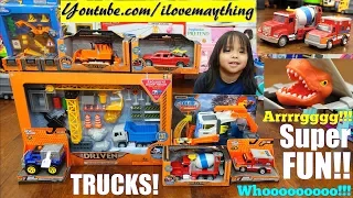 Children's TOY TRUCKS: Construction Trucks Playset, Dinosaur Truck, Ambulance Toy and Police Car