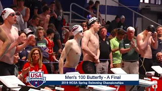 Men’s 100y Fly A Final | 2019 NCSA Spring Swimming Champs