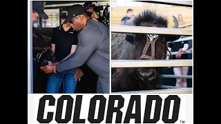 🦬🏈 Coach Prime Deion Sanders finally gets to meet Ralphie, Colorado Buffaloes Living Mascot 😎🏈