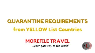 QUARANTINE Requirements for Inbound Passengers from Yellow List Countries‼️