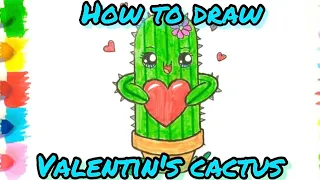 How To Draw A Cute Valentine's Cactus - Kien Draw