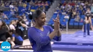 Jordan Chiles earns perfect 10 with 90s hip-hop floor routine at 2023 NCAA gymnastics regional final