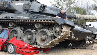 Amazing Dangerous Biggest Tank and Bulldozer Destroy Car - Heavy Equipment Machines Crushing Car