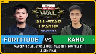 WC3 - [HU] Fortitude vs Kaho [NE] - WB Semifinal - Warcraft 3 All-Star League Season 1 Monthly 2