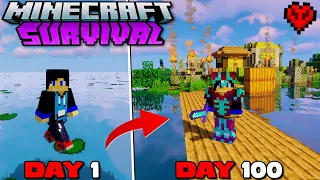 I Survived 100 Days in water Only World in Minecraft Survival (Hindi) #part1