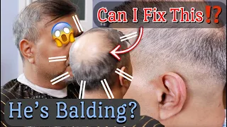 Best Solution For Balding Clients | Mid Drop Fade Haircut Tutorial