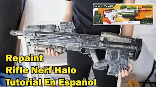 Repainting Nerf Halo MA40 Launcher Tutorial Cosplay Repaint in Spanish Assault Rifle
