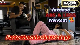 Best Sixpack ABS workout routine with Intense Legs workout🔥(Day 20/100 NATURAL Transformation series