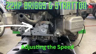 HOW THE GOVERNOR works on a Briggs Stratton engine. How to adjust the idle and High-Speed John Deere