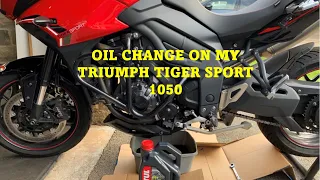 Triumph Tiger Sport 1050 oil & filter change