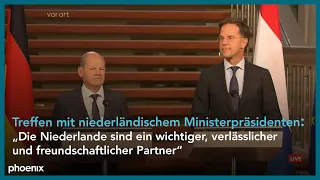 Bundeskanzler Olaf Scholz trifft niederländischen Ministerpräsidenten Mark Rutte