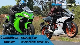 KTM RC 390 vs Kawasaki Ninja 300 - Comparison Review | MotorBeam