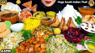 ASMR South Indian Thali Rice,Vada,Sambar,Fried Veg Dish,Tomato Rice ASMR Eating Food Challenge Video