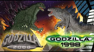 GODZILLA 2000 VS GODZILLA 1998 KAIJU MOMENTS