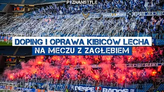 LECH POZNAŃ - Zagłębie Lubin (19.02.2023): doping i oprawa Kibiców Kolejorza