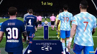 PSG vs Manchester United | 1st leg UEFA Champions League UCL | Messi vs Ronaldo | eFootball PES 2021