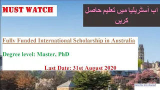 Fully Funded International Scholarship in Australia