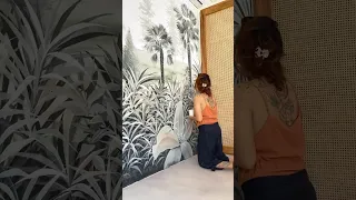 Monochrome Tropical Mural #muralsyndicate #mural #painting #muralpainting #wallpainting #shortvideo