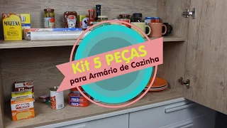 1000 Produtos e Dicas para Organizar sua casa 114 : Kit 5 peças para Armário de Cozinha