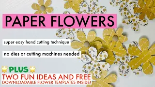 DIY PAPER FLOWERS WITHOUT CRICUT/simple and easy paper flower making