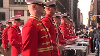 Marine Corp  marching at Veterans day parade 2019 NYC