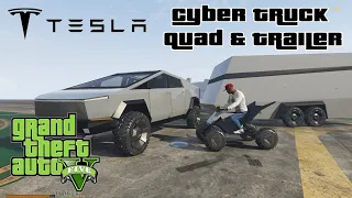 Tesla cyber truck + trailer and quad - GTA 5