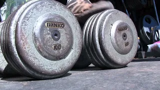 100 LB DUMBBELLS BENCH PRESS X 10 : 72 YEARS OLD