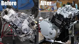 Honda Hornet Motorcycle Full Restoration 10 | An unusable engine was restored to look like new.