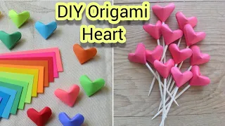 DIY Origami Lucky Heart / easy origami / paper kawai craft