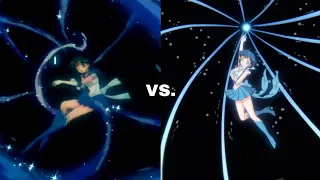 COMPARISON || Sailor Senshi (Inner + Outer) Attacks - 90s vs Sailor Moon Eternal (2021)