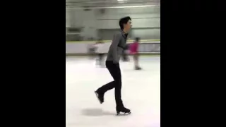 Yuzuru Hanyu, a public ice rink, Japan, september 2015