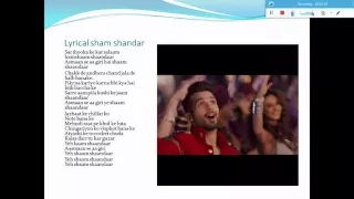 sham shaandar with lyrics