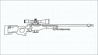 How to Draw AWP From CS GO Sniper Weapon  / Easy Drawing Tutorials