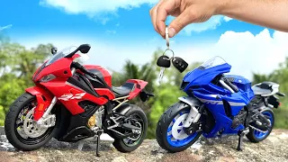 Unboxing of Scale 1:12 Model BMW S1000 RR | Yamaha YZF-R1 | Die-Cast Collection | DIY