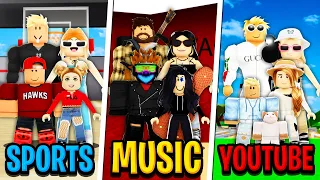 SPORTS FAMILY vs MUSIC FAMILY vs YOUTUBE FAMILY in Roblox BROOKHAVEN RP!!