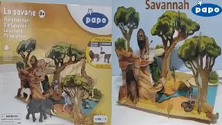 Papo The Savannah (80007) Cardboard Playset Unboxing & Review!