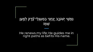 Psalm 23 Zabur/Tehillim Sephardi Hebrew Canting/Recitation with English