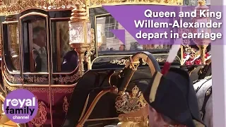 Queen and King Willem-Alexander depart in carriage