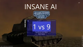 Warzone 2100 INSANE AI 1 vs 9 Bots Battle Challenge 2023.09 | Hardcore Skirmish 1 vs 9 Безумные боты