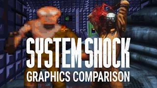 System Shock comparison of the classic and remake graphics